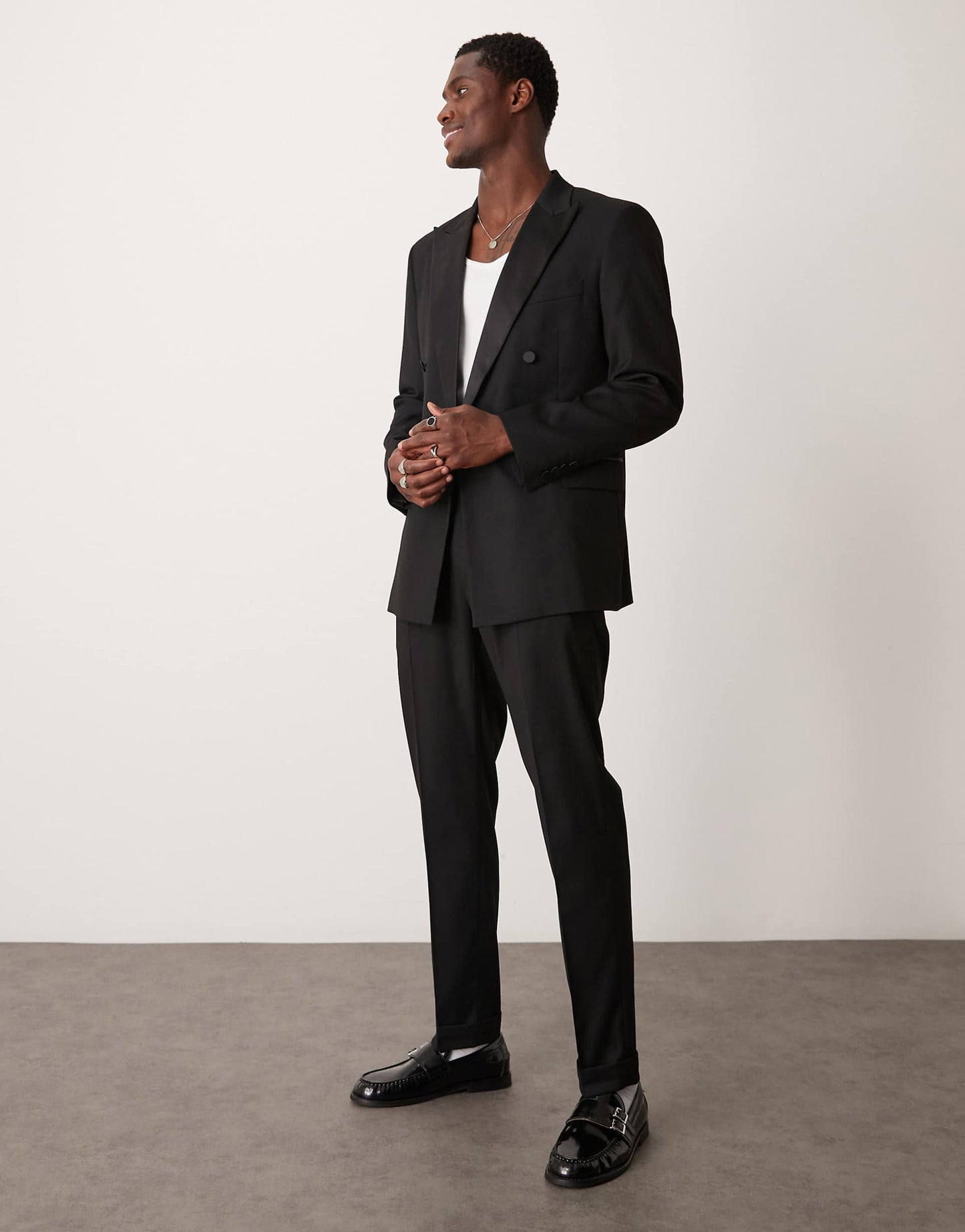 Peak Lapel Double Breasted Slim Fit Blazer Co-Ord