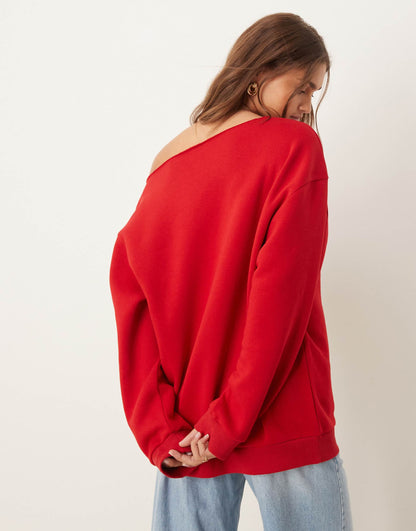 Relaxed Off Shoulder Sweat