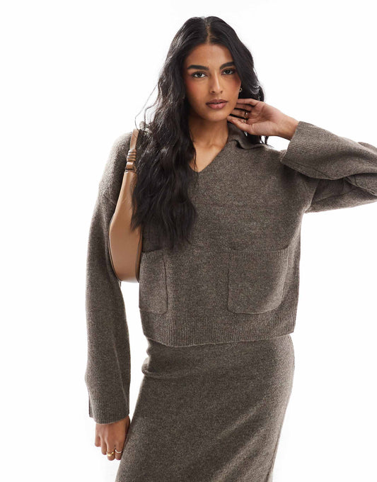Open Polo Neck Jumper Co-Ord