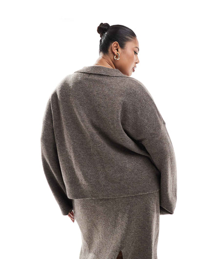Curve Open Polo Neck Jumper Co-Ord