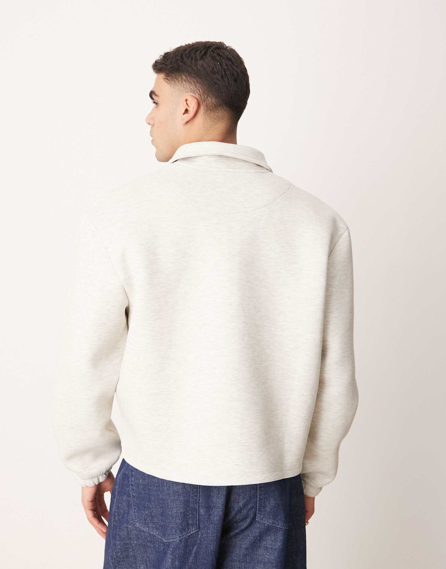 Oversized Boxy Quarter Zip Scuba Sweatshirt