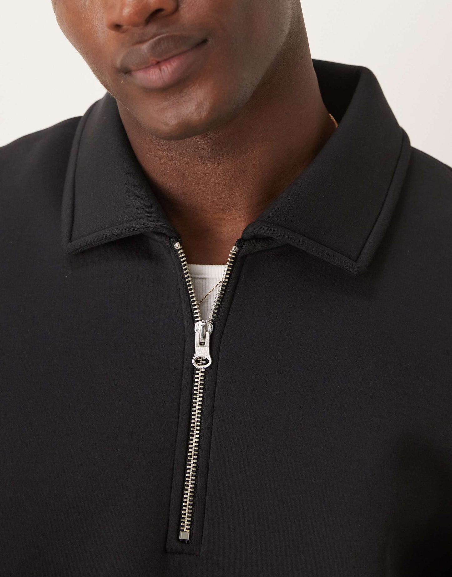 Oversized Boxy Quarter Zip Rugby Scuba Sweatshirt