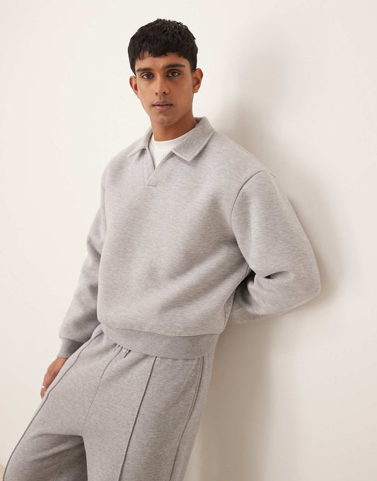 Scuba Oversized Boxy Polo Sweatshirt
