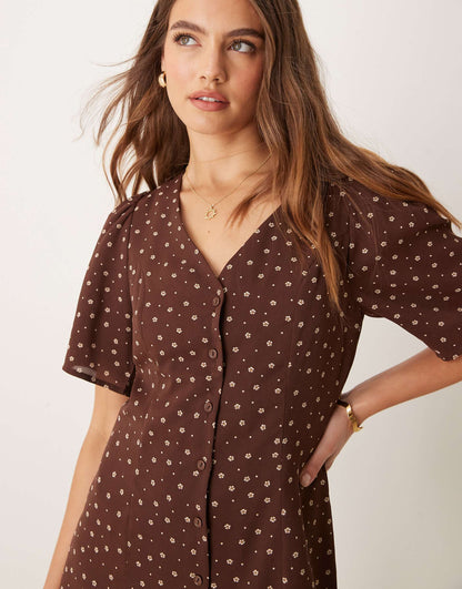 Mini Tea Dress With Tie Back