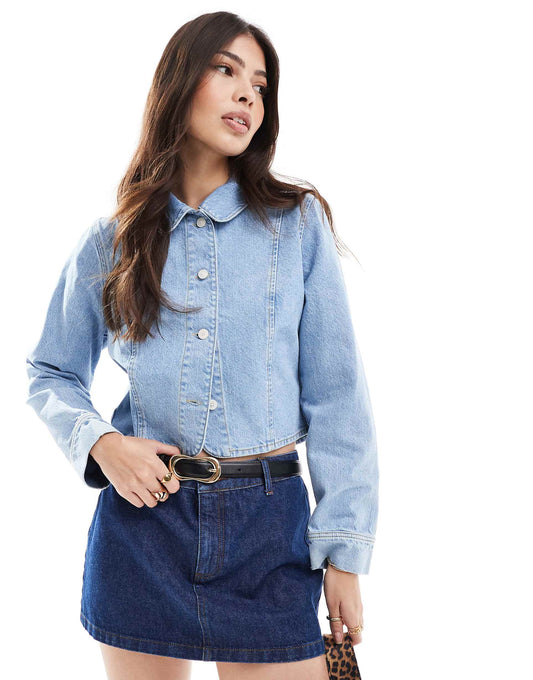 Denim Round Collar Jacket