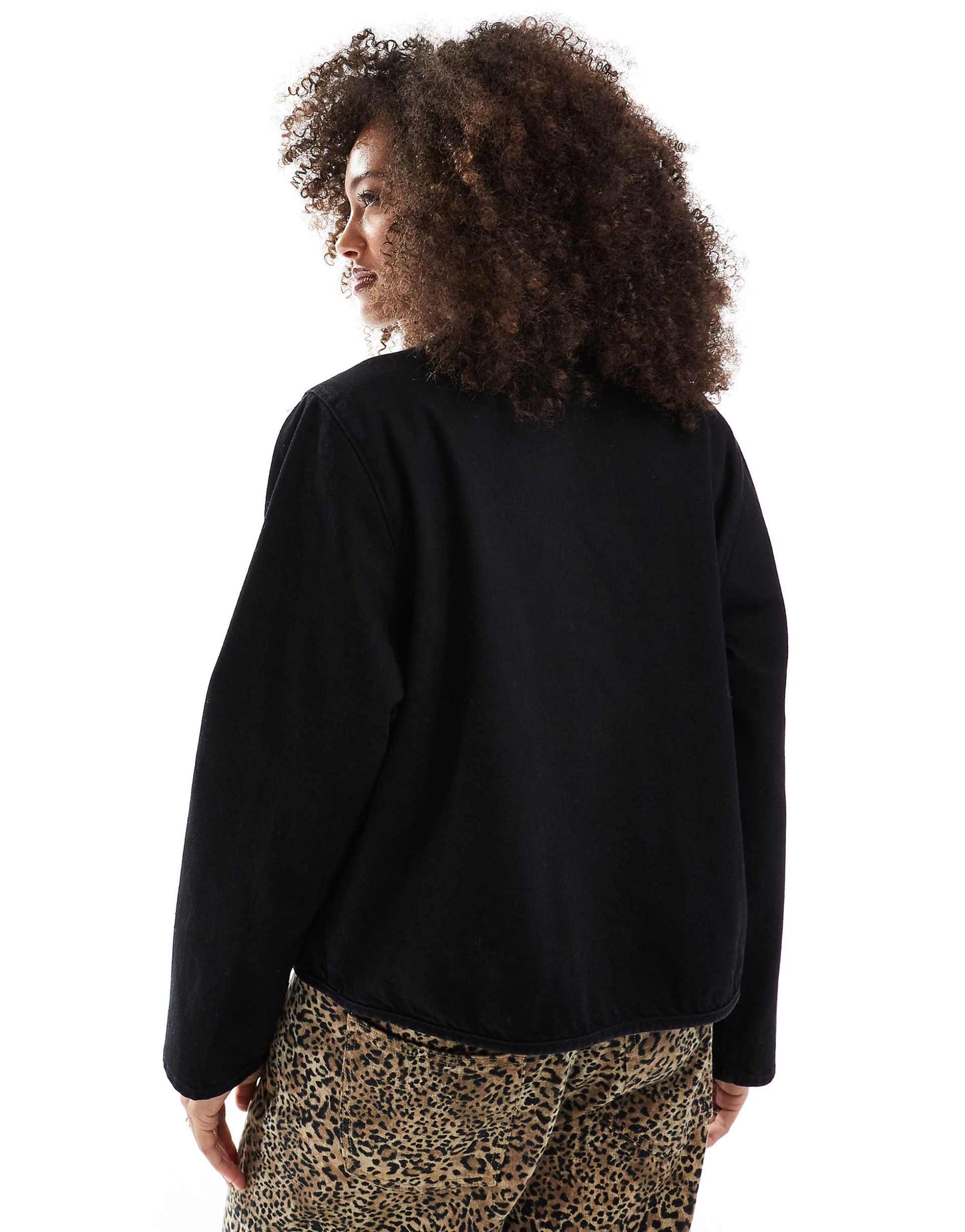 Denim Long Sleeve Tie Front Top