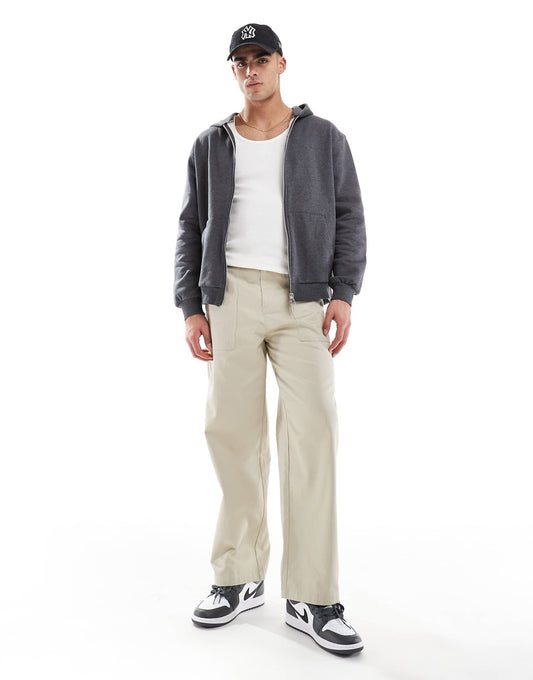 Straight Leg Herringbone Trouser