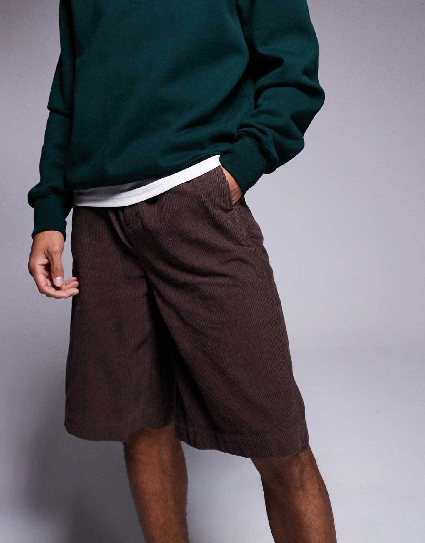 Long Length Corduroy Jort