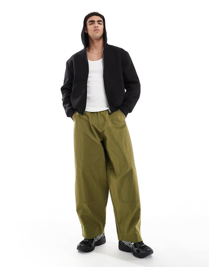 Oversized Baggy Trousers With Knee Panels