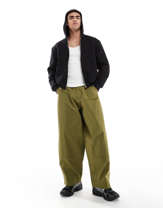 Oversized Baggy Trousers With Knee Panels