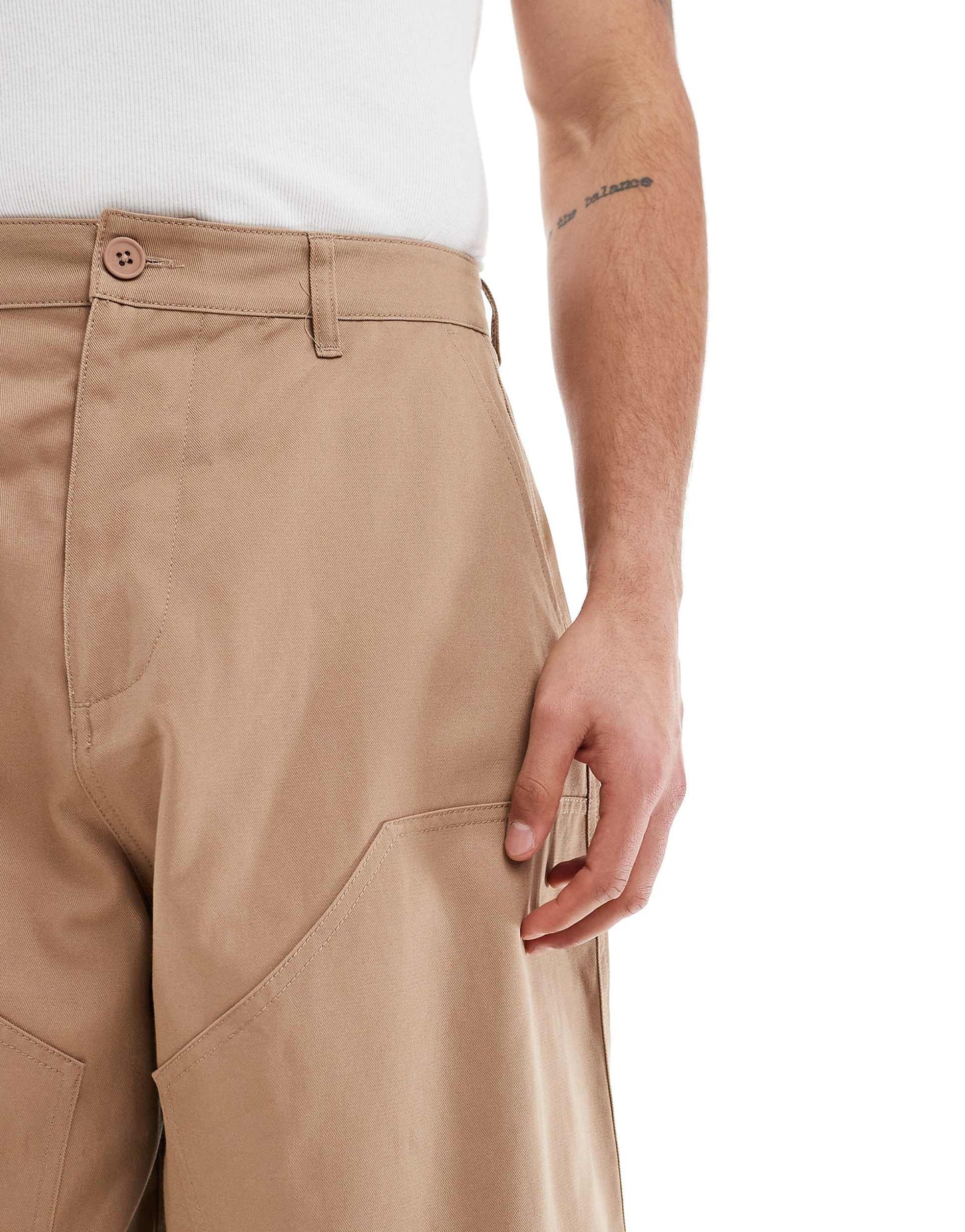 Oversized Baggy Canvas Trouser With Knee Panels