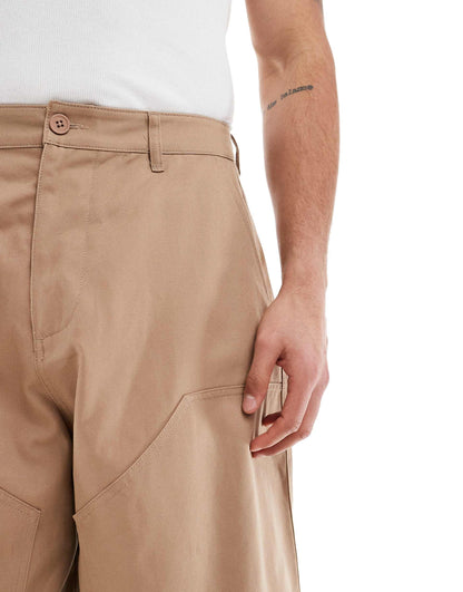 Oversized Baggy Canvas Trouser With Knee Panels