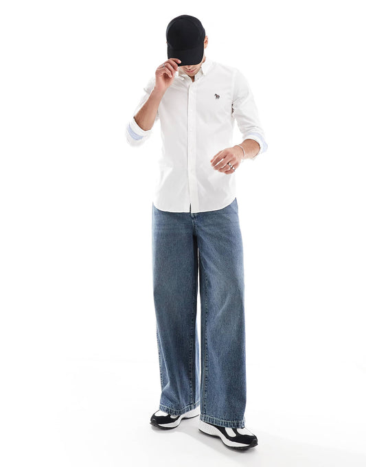 Zebra Logo Tailored Fit Oxford Shirt Buttondown