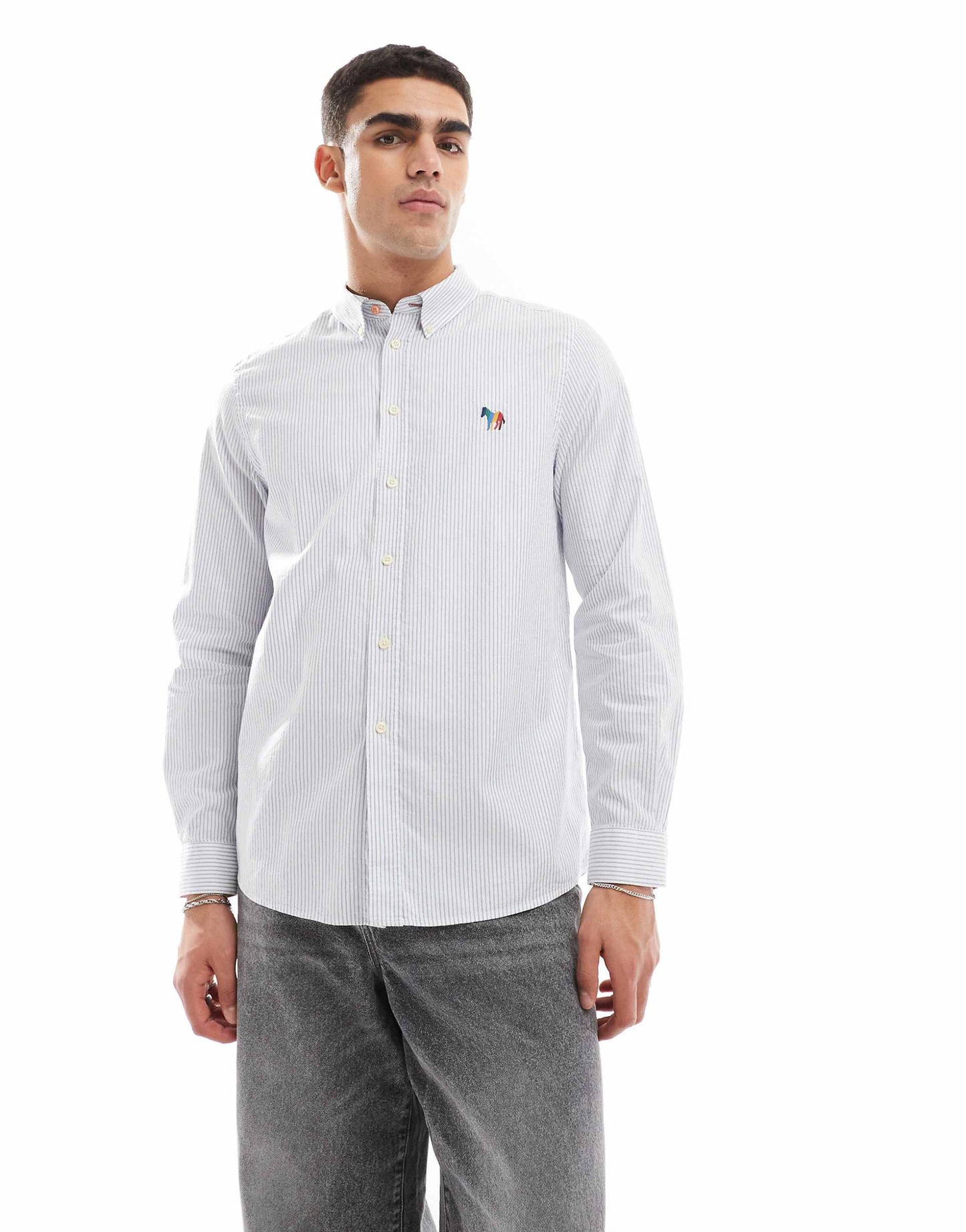 Striped Logo Oxford Shirt
