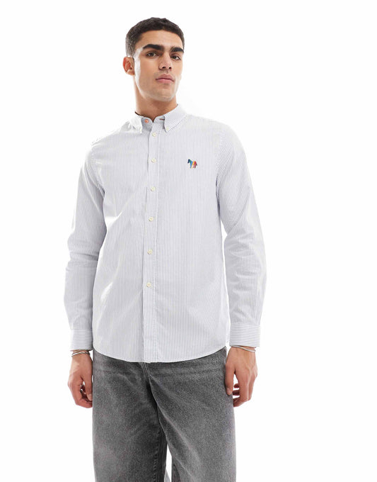 Striped Logo Oxford Shirt