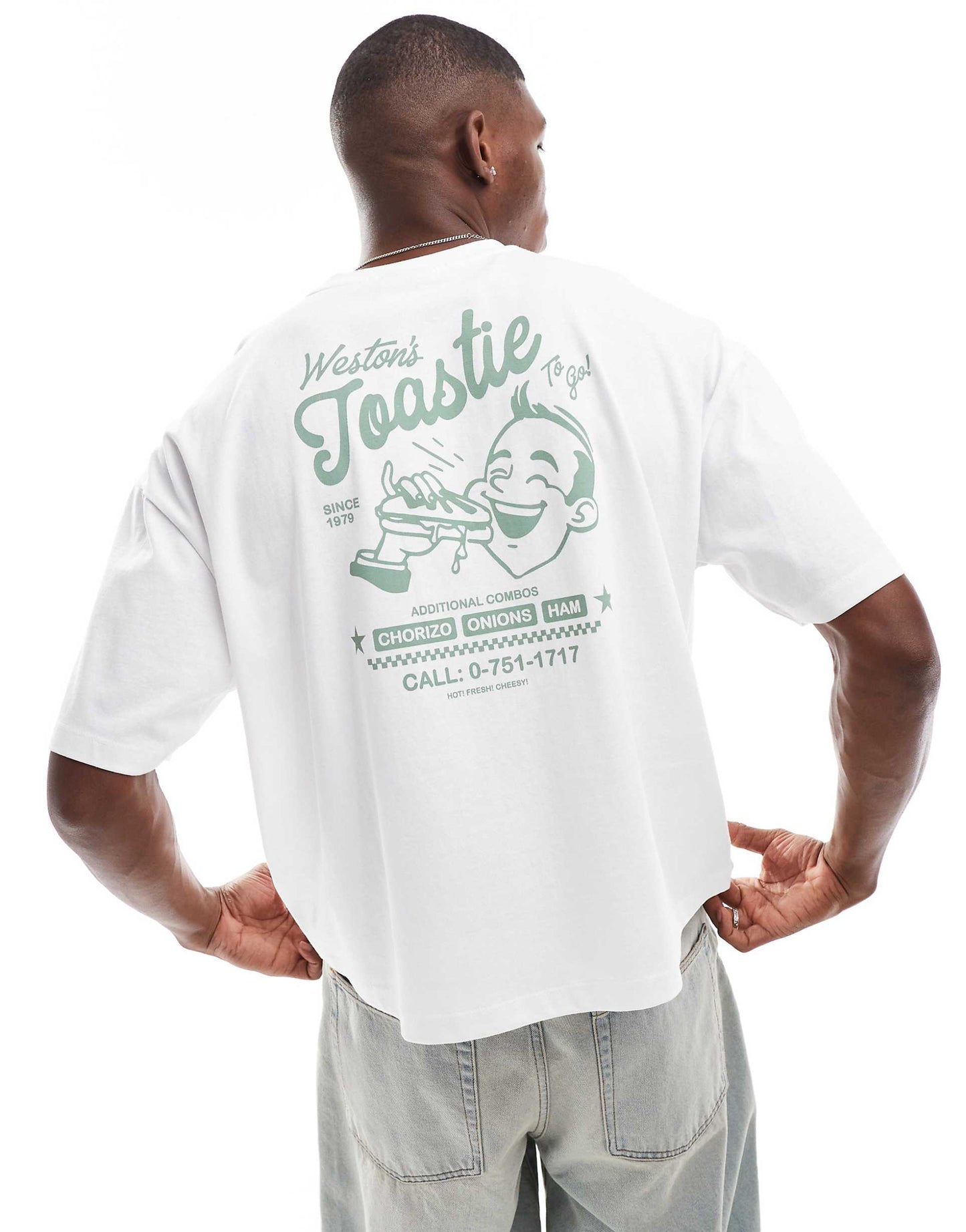 Oversized Boxy T-Shirt With Food Graphic
