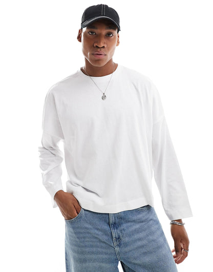 Extreme Oversized Boxy Long Sleeve Ringer T-Shirt