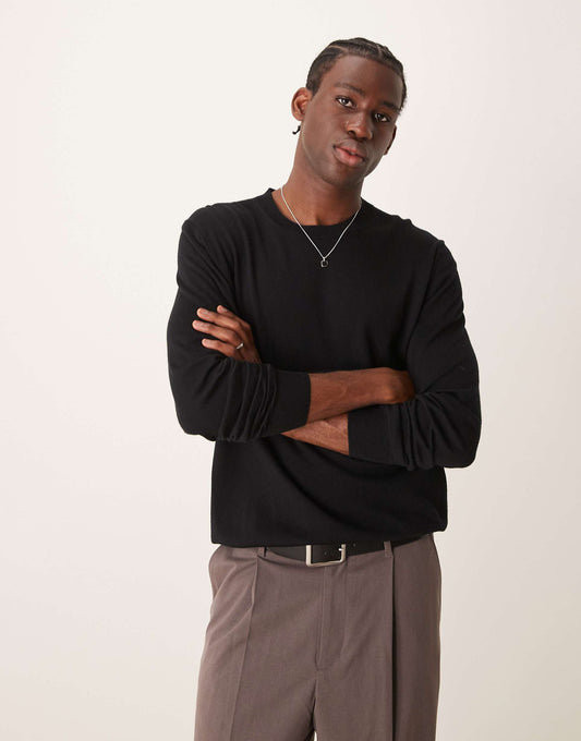Round Neck Wool Sweatshirt