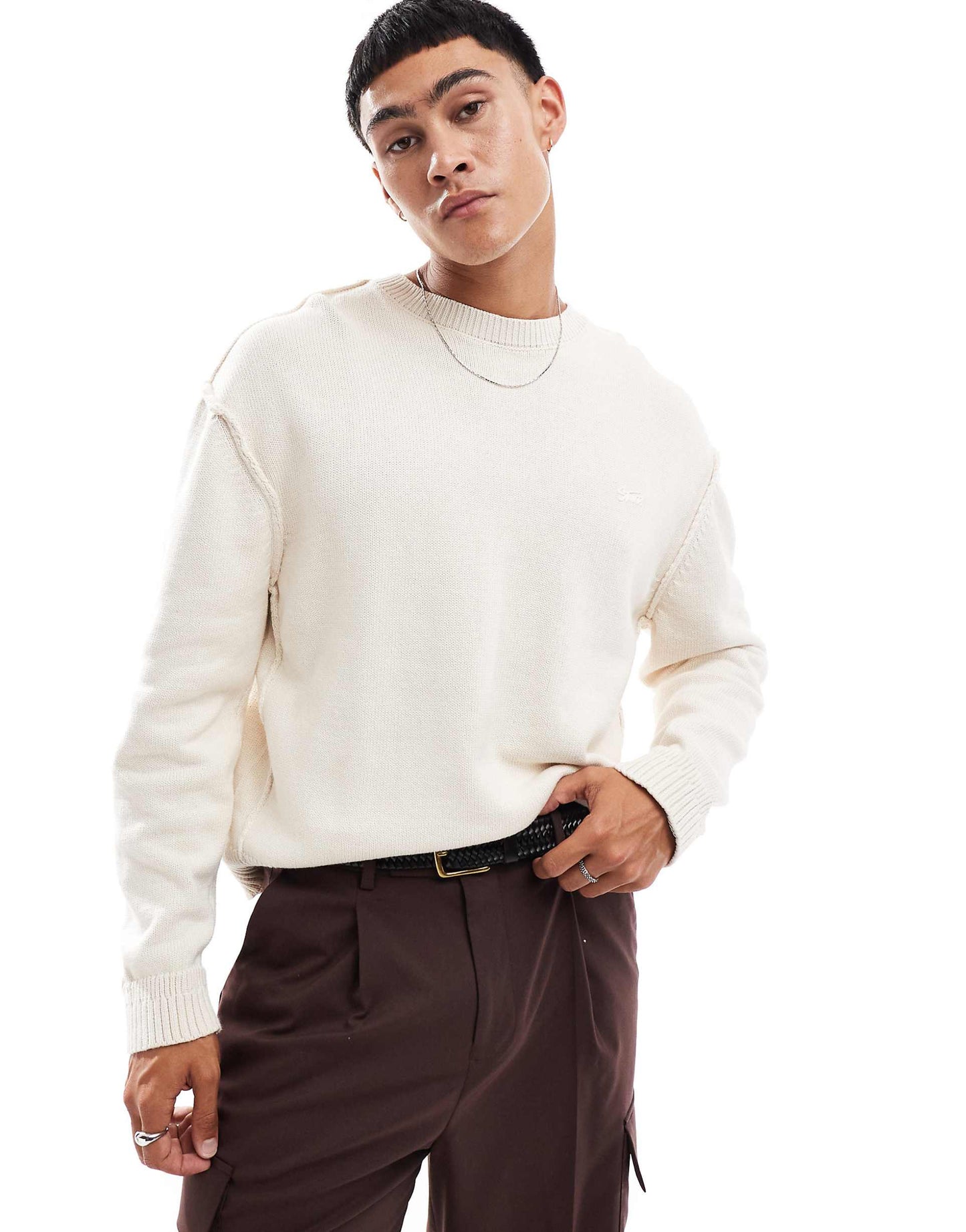 Raw Seam Knitted Jumper