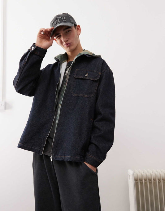 Denim Zip Through Shirt