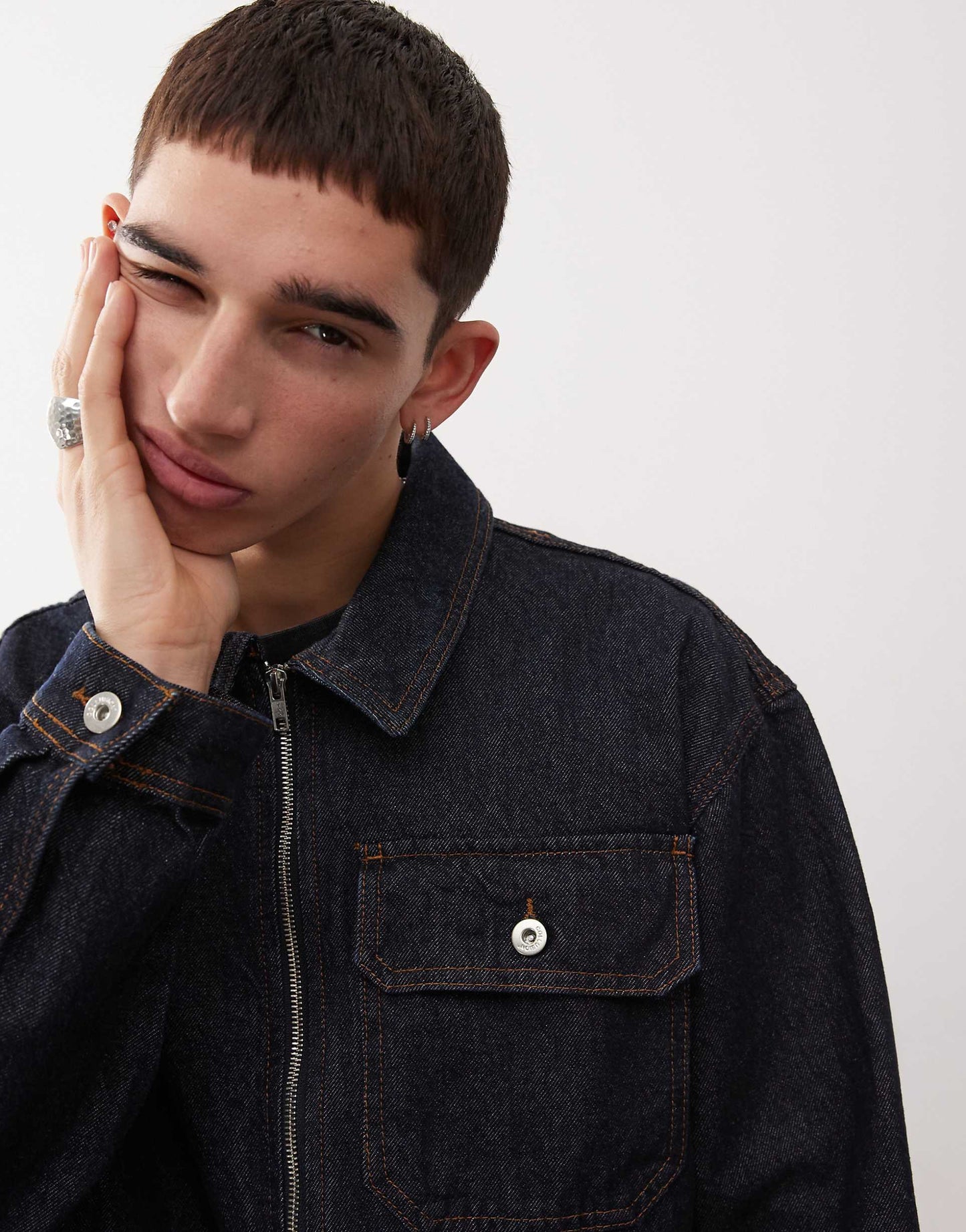 Denim Zip Through Shirt