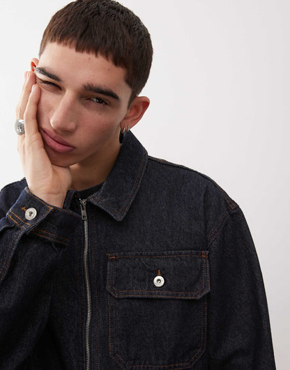 Denim Zip Through Shirt