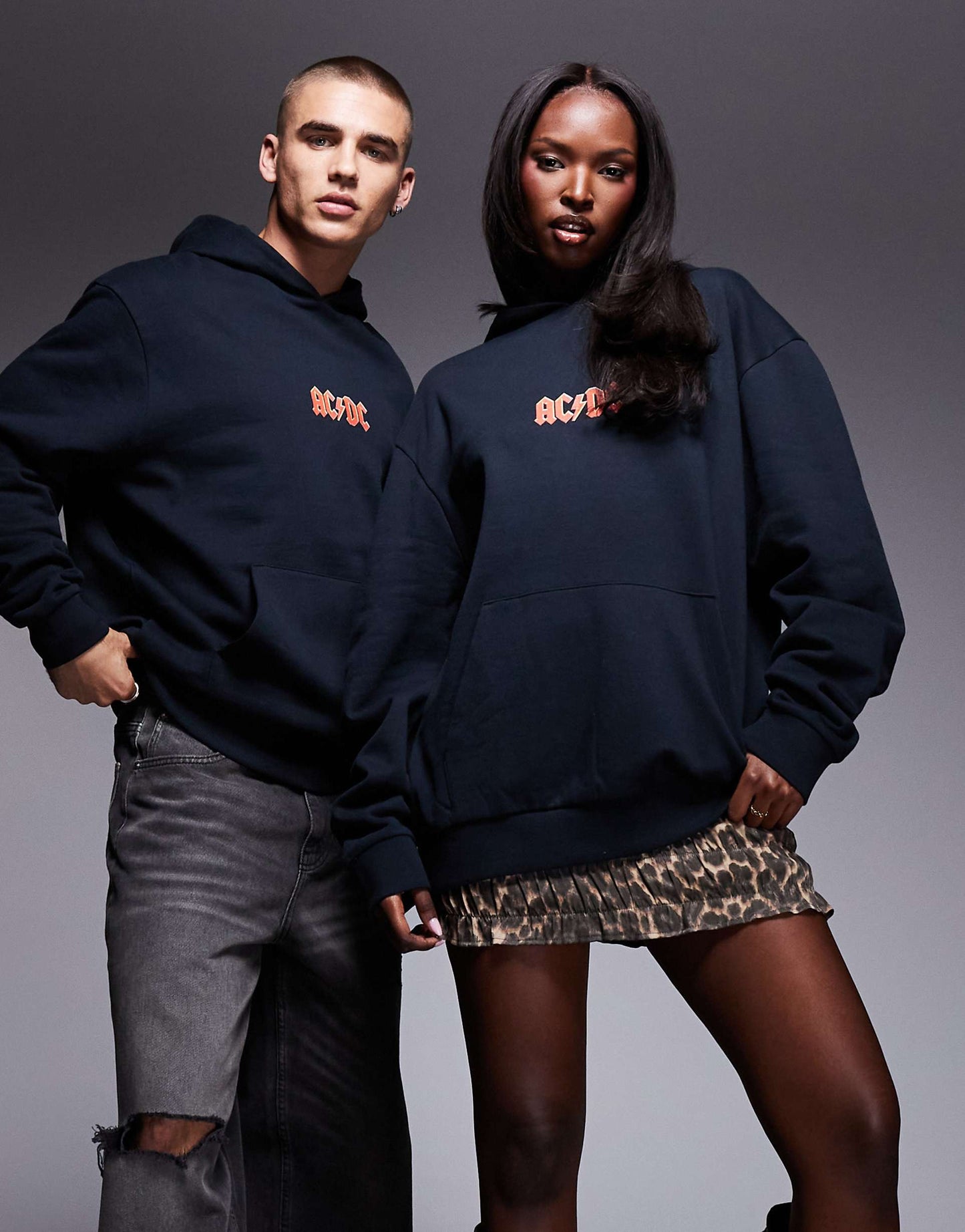 Unisex Oversized License Hoodie With Acdc Prints