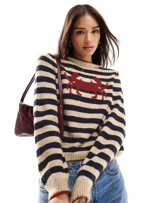Knitted Oversized Jumper With Crab