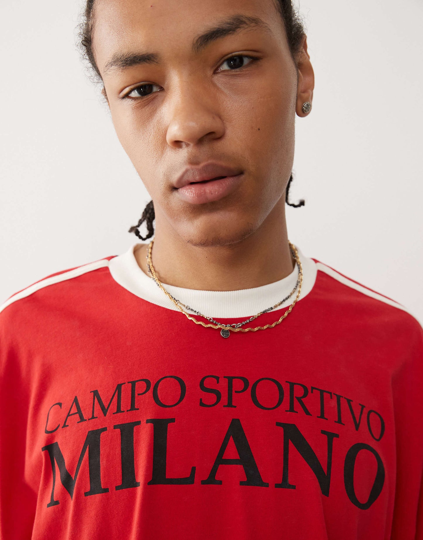 Long Sleeve Retro Ringer T-Shirt With Milano Print