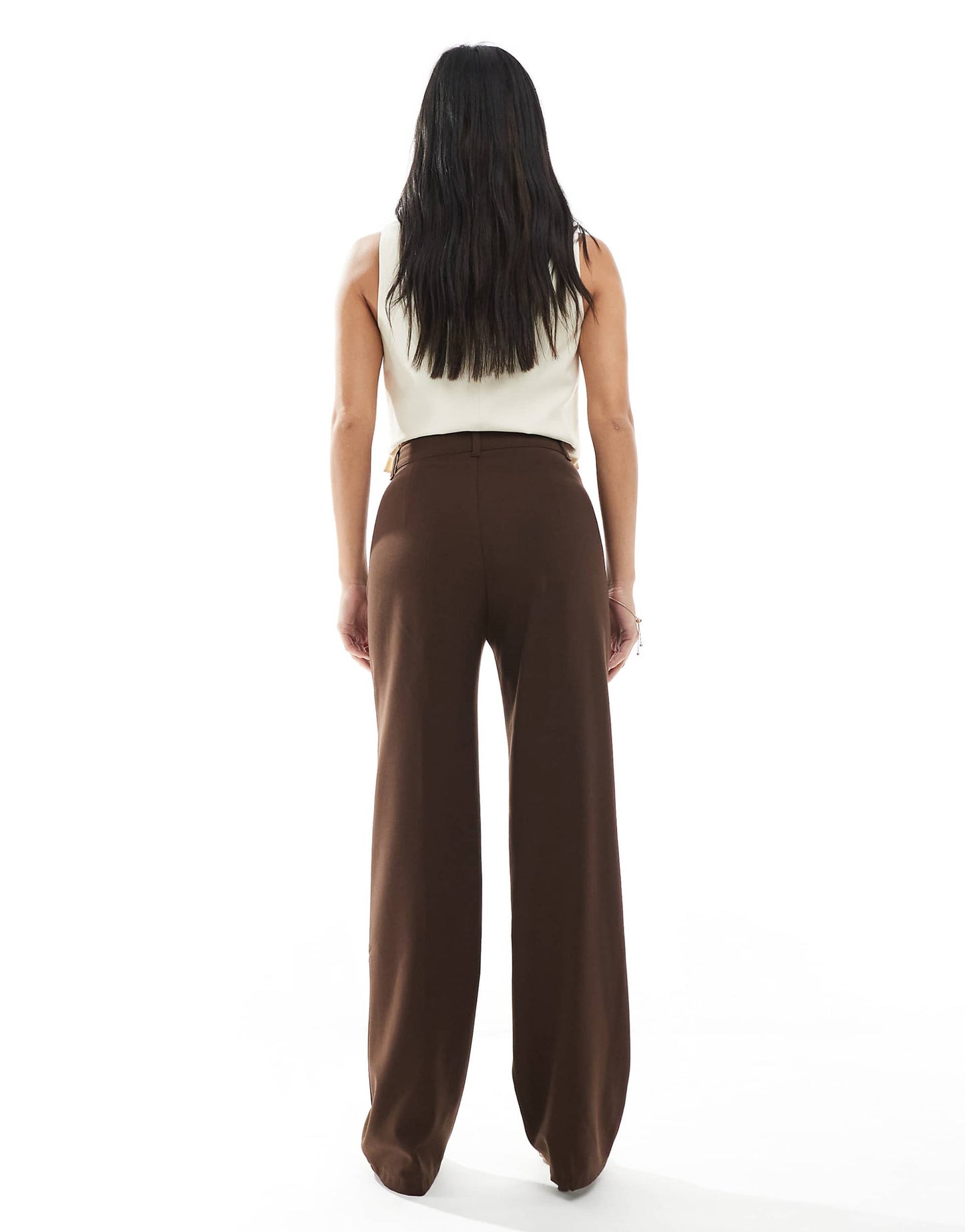 Petite Straight Leg Tailored Trousers With Front Seam