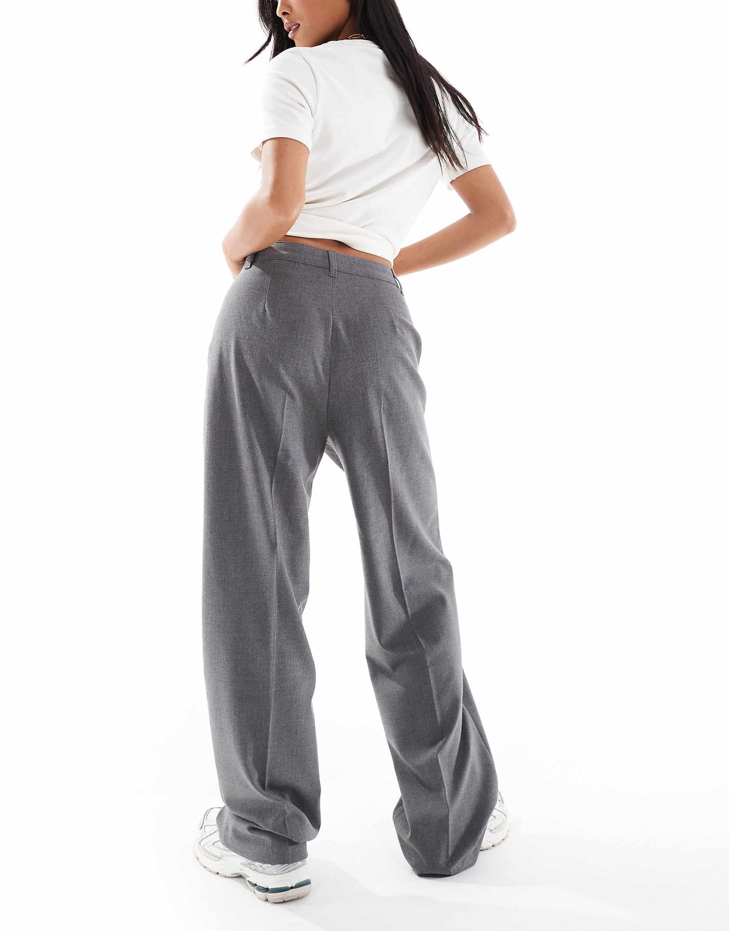 Petite Straight Leg Tailored Trousers With Front Seam
