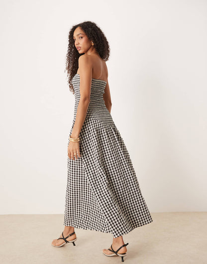 Crinkle Bandeau Maxi Dress