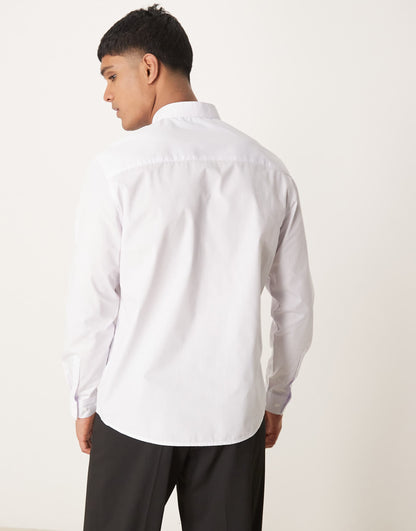 Formal Wing Collar Regular Shirt With Pleated Bib Front