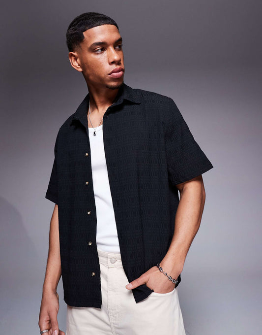 Jacquard Regular Shirt With Half Sleeve