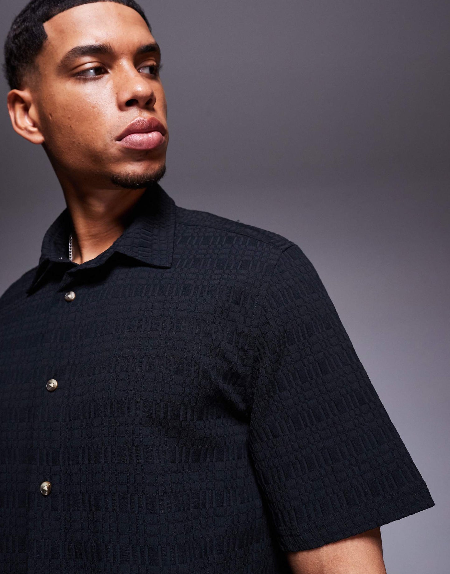 Jacquard Regular Shirt With Half Sleeve