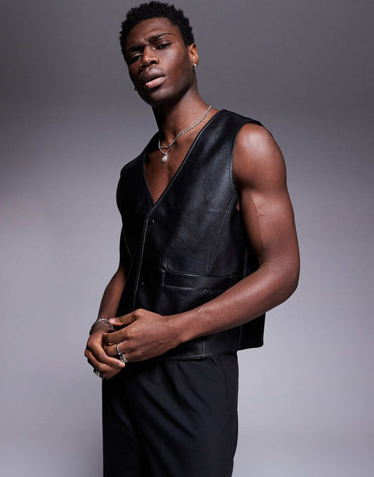 Faux Leather Gilet