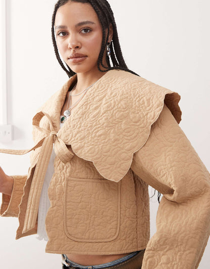 Detachable Sleeve Frill Collar Jacket