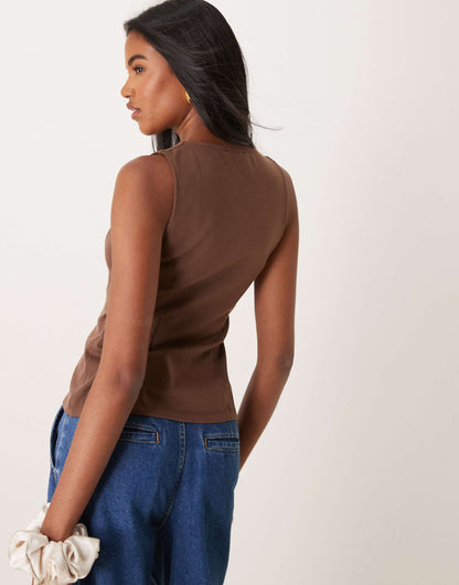 Crew Neck Button Down Jersey Waistcoat