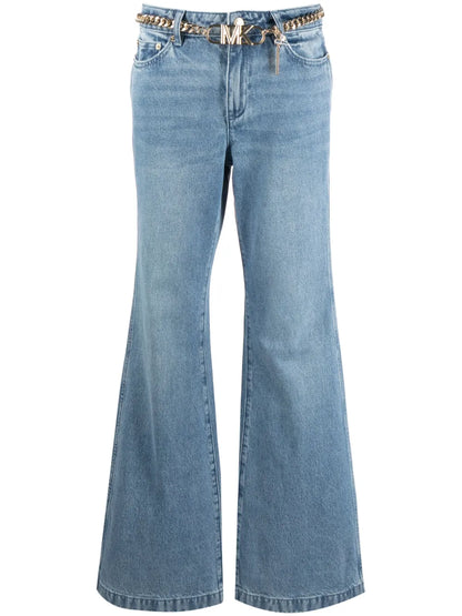Belted Bootcut Jeans
