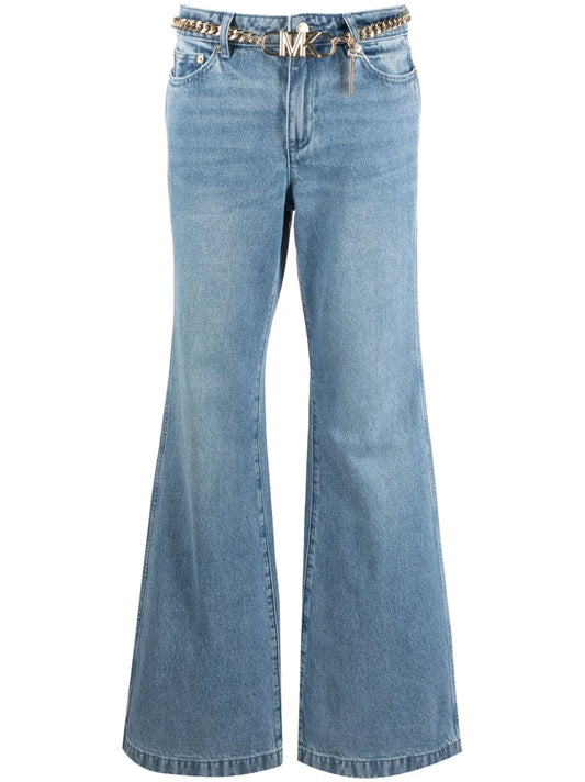 Belted Bootcut Jeans