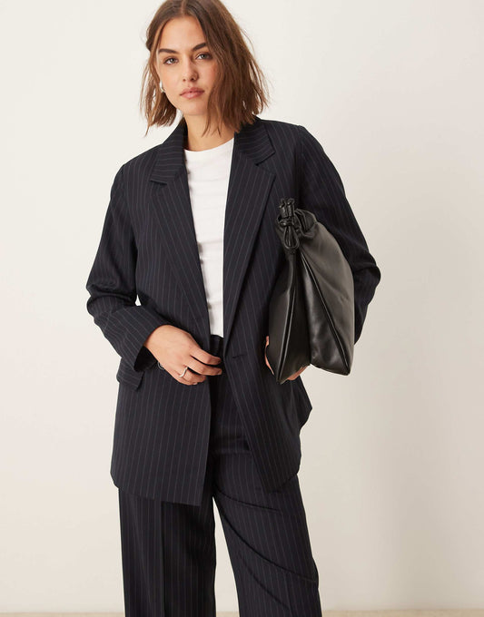 Pinstripe Oversized Blazer Co-Ord