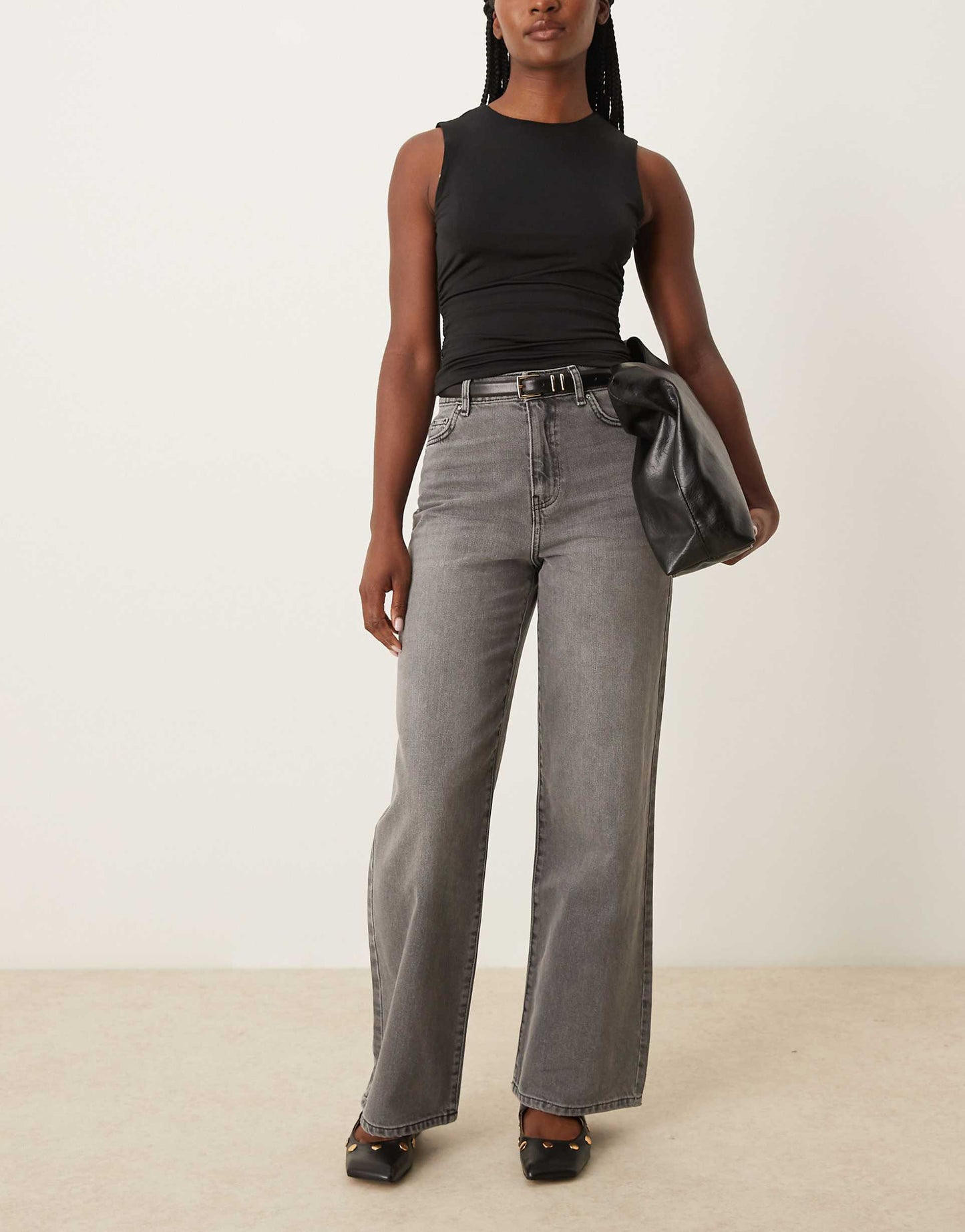 Adalae High Waisted Wide Leg Jeans