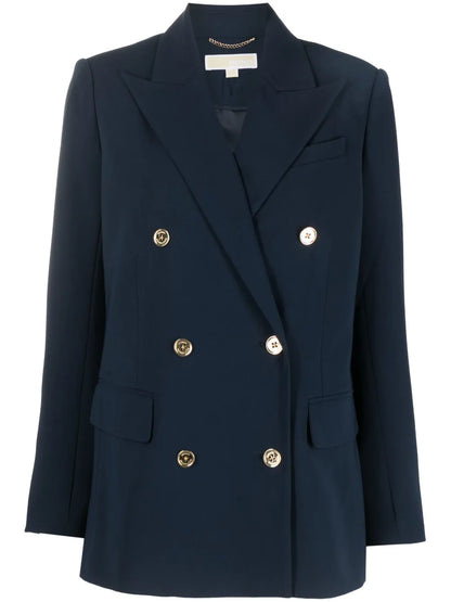 Logo-Button Double-Breasted Blazer