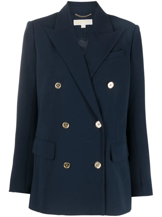 Logo-Button Double-Breasted Blazer