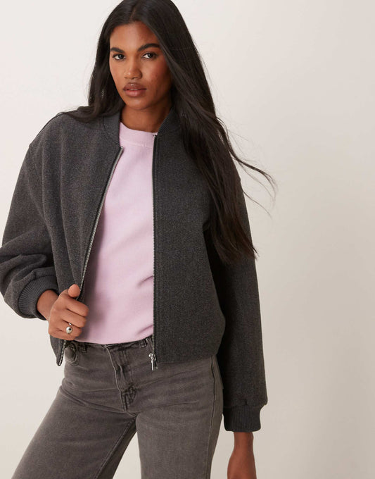 Front Zip Bomber Jacket
