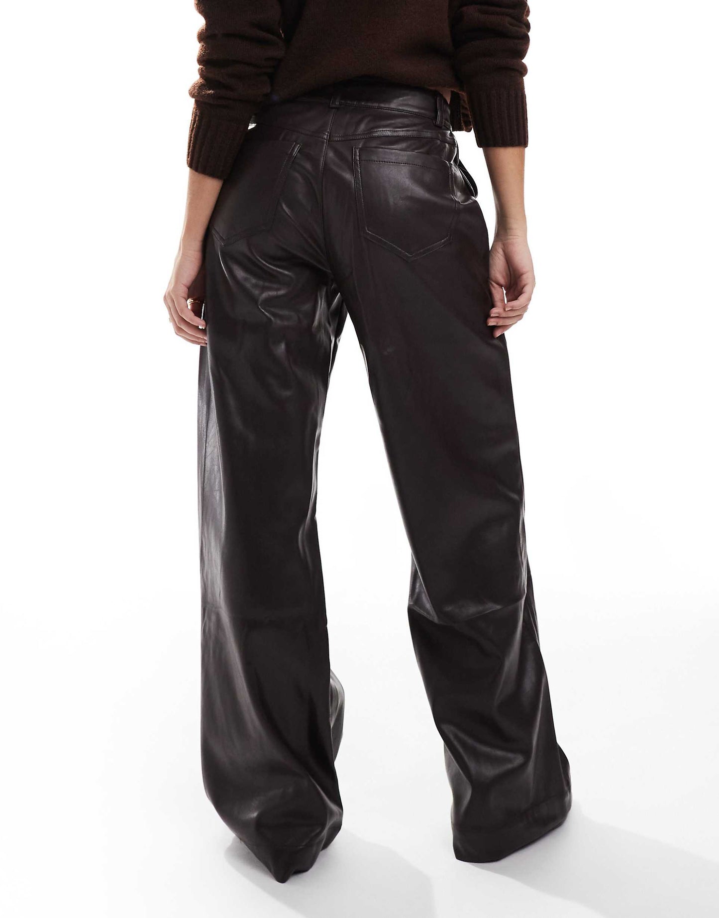 Faux Leather Wide Leg Pant