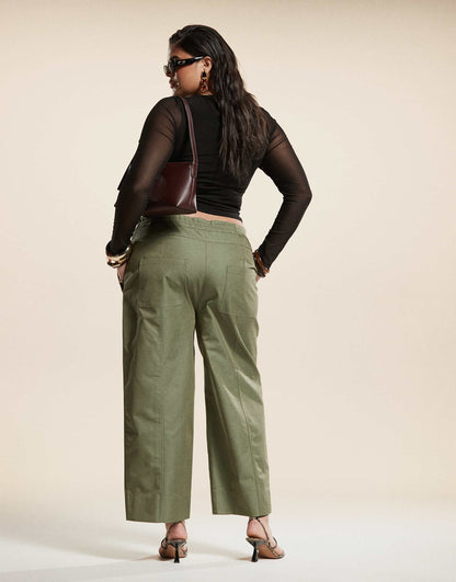 Curve Barrel Trousers With Seam Detail