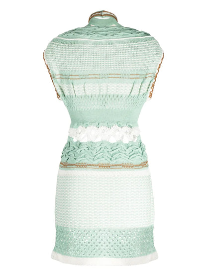 Bamboo Basket-Pattern Dress