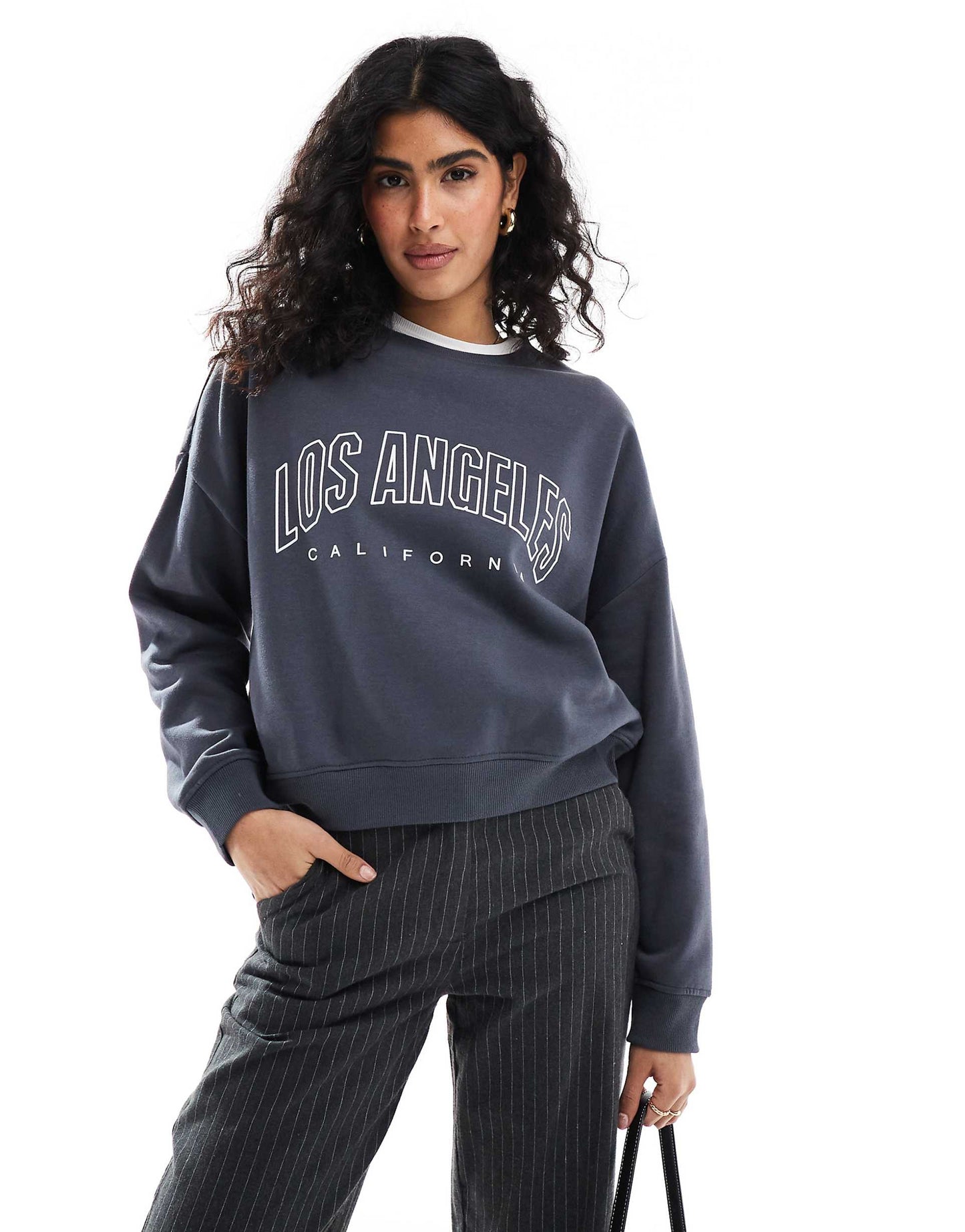 Crew Neck Sweat With Los Angeles Print