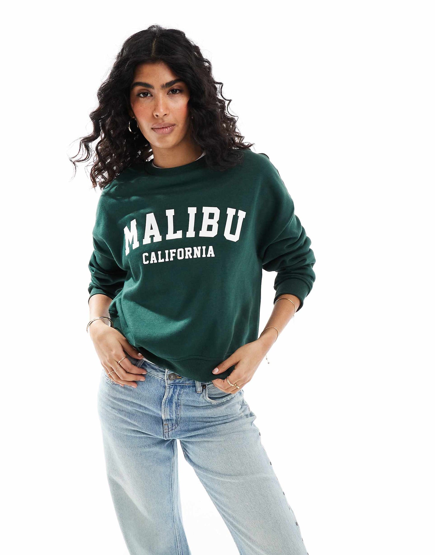 Crew Neck Sweat With Malibu Print